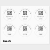 Sticker Rond Logo d'entreprise simple QR Code promotionnel (Feuille)
