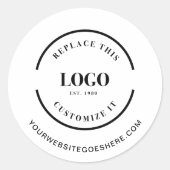 Sticker Rond Logo d'entreprise simple Site Web (Devant)