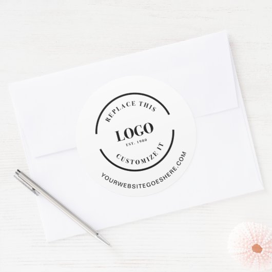 Sticker Rond Logo d'entreprise simple Site Web (Enveloppe)