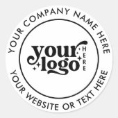 Sticker Rond Logo d'entreprise simple Texte personnalisé blanc (Devant)