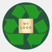 Sticker Rond Logo d'entreprise vert émeraude symbole de recycle (Devant)