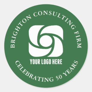 Sticker Rond Logo d'entreprise verte Marketing personnalisé d'e