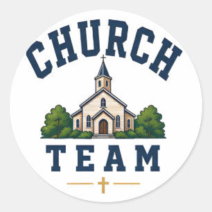 Sticker Rond Logo d'équipe d'église pour les vêtements de bénév