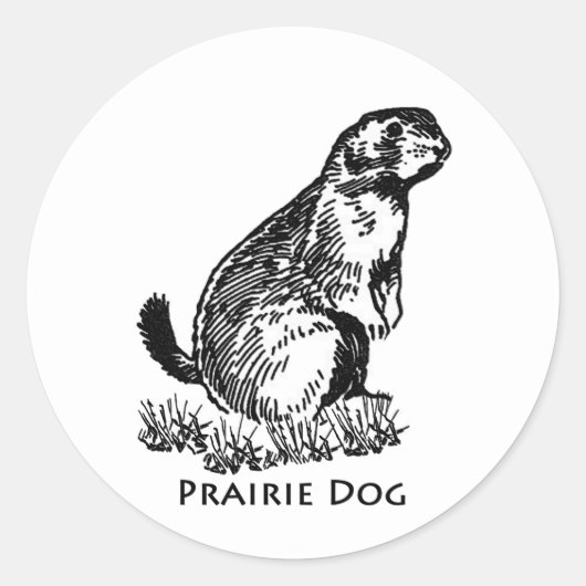 Sticker Rond Logo des chiens des Prairies (art en ligne) (Devant)