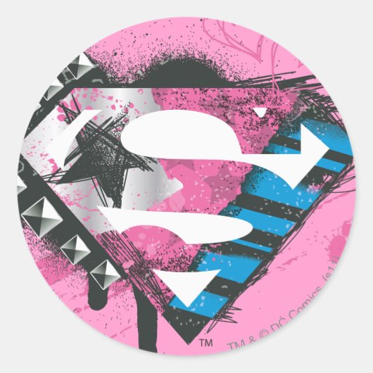 Sticker Rond Logo des Coeurs Supergirl (Devant)