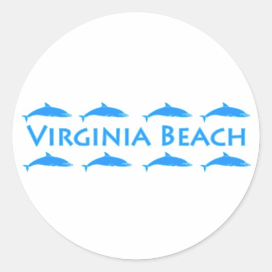 Sticker Rond Logo des dauphins de Virginia Beach (Devant)