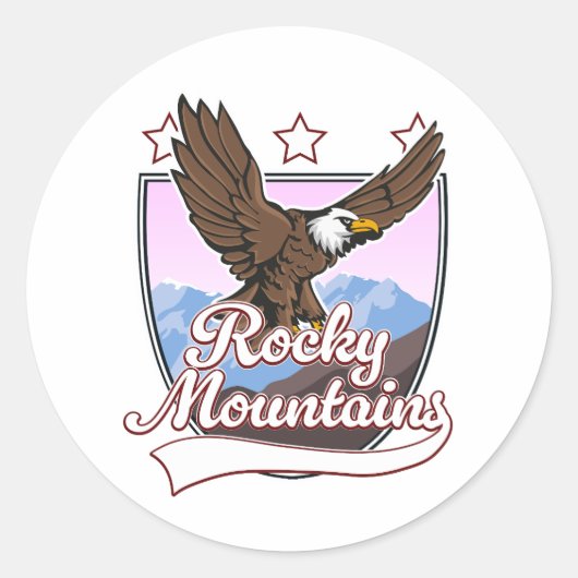 Sticker Rond logo des Montagnes Rocheuses (Devant)