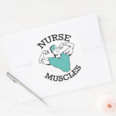Sticker Rond Logo des muscles d'infirmières masculines (Enveloppe)