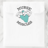 Sticker Rond Logo des muscles d'infirmières masculines (Sac)
