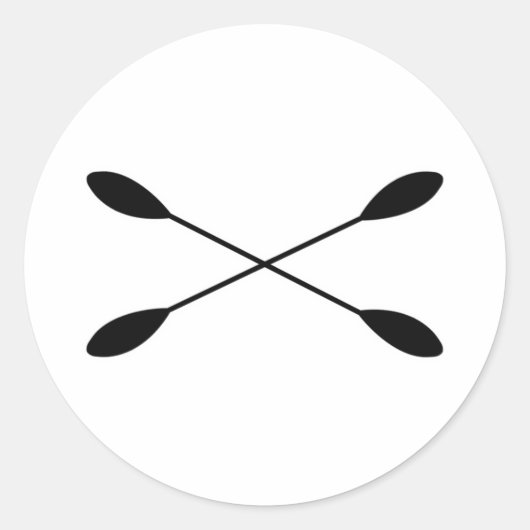 Sticker Rond Logo des pagaies Kayak traversées (Devant)