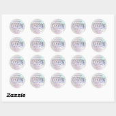 Sticker Rond Logo des papillons holographiques de luxe (Feuille)