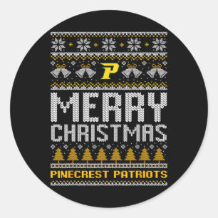 Sticker Rond Logo des Patriotes de Pinecrest Joyeux Noël Douleu