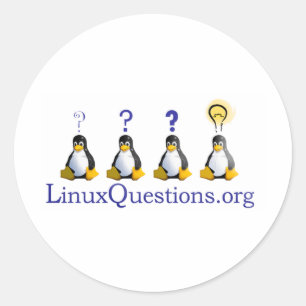 Sticker Rond Logo des Questions Linux