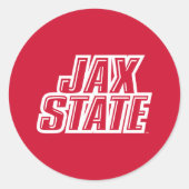 Sticker Rond Logo d'état de Jacksonville State University JAX S (Devant)