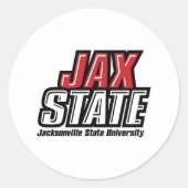 Sticker Rond Logo d'état de Jacksonville State University JAX S (Devant)