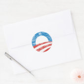Sticker Rond Logo d'Obama défraîchi (Enveloppe)