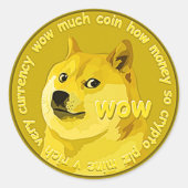 Sticker Rond Logo Dogecoin pièce crypto-monnaie (Devant)