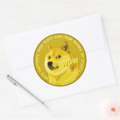Sticker Rond Logo Dogecoin pièce crypto-monnaie (Enveloppe)