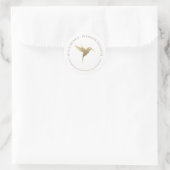Sticker Rond Logo d'oiseau Gold Humming (Sac)