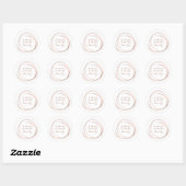 Sticker Rond Logo d'or Abstrait Faux Rose (Feuille)