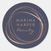 Sticker Rond Logo d'or Abstrait Faux Rose (Devant)