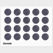 Sticker Rond Logo d'or Abstrait Faux Rose (Feuille)