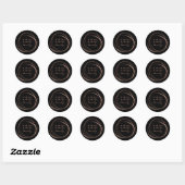 Sticker Rond Logo d'or Abstrait Faux Rose (Feuille)