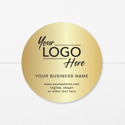 Sticker Rond Logo Doré d'Entreprise Moderne