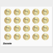 Sticker Rond Logo Doré d'Entreprise Moderne (Feuille)