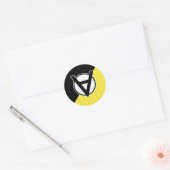 Sticker Rond Logo d'origine bénévole sur noir et jaune (Enveloppe)