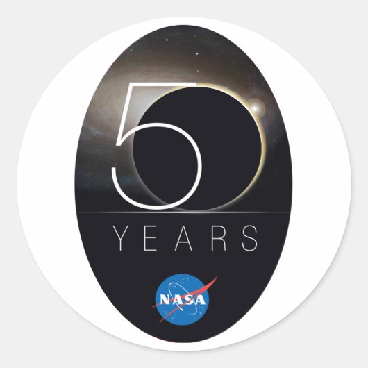 Sticker Rond Logo du 50e anniversaire de la NASA (Devant)