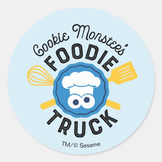 Sticker Rond Logo du camion fourré de Cookie Monster (Devant)