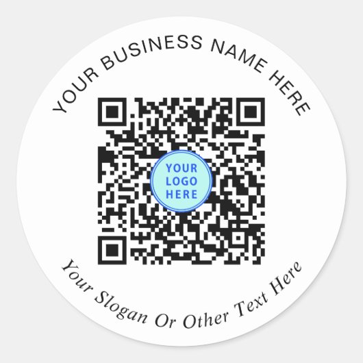 Sticker Rond Logo du code QR d'entreprise promotionnel (Devant)