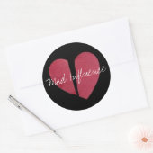 Sticker Rond Logo du coeur cassé (Enveloppe)
