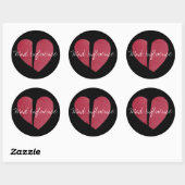 Sticker Rond Logo du coeur cassé (Feuille)