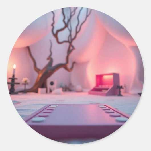 Sticker Rond Logo du contrôleur de jeu Neon (Devant)