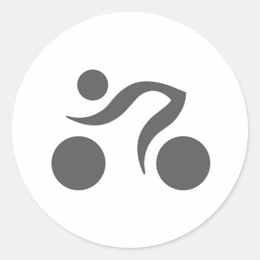 Sticker Rond Logo du cool cycliste (Devant)