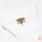 Sticker Rond Logo du drapeau du Tibet libre (Enveloppe)