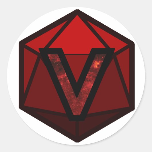 Sticker Rond Logo du flux INVICTUS "RED TEAM" (Devant)