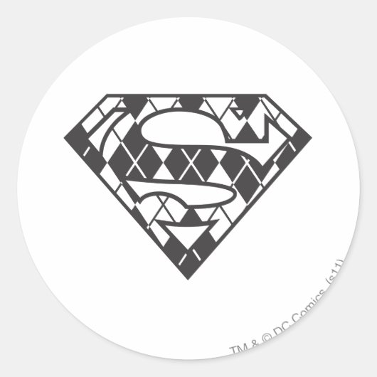 Sticker Rond Logo du Jacquard noir Supergirl (Devant)