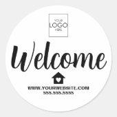Sticker Rond Logo du locateur immobilier Open House personnalis (Devant)