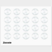 Sticker Rond Logo du Mariage Baroque Circulaire Dusty Blue (Feuille)