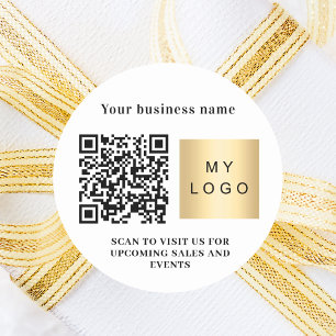 Sticker Rond Logo du nom d'entreprise qr code couleur de marque