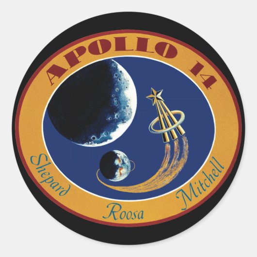 Sticker Rond Logo du patch de mission Apollo 14 NASA (Devant)