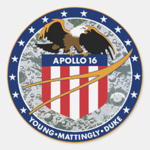 Sticker Rond Logo du patch de mission NASA Apollo 16