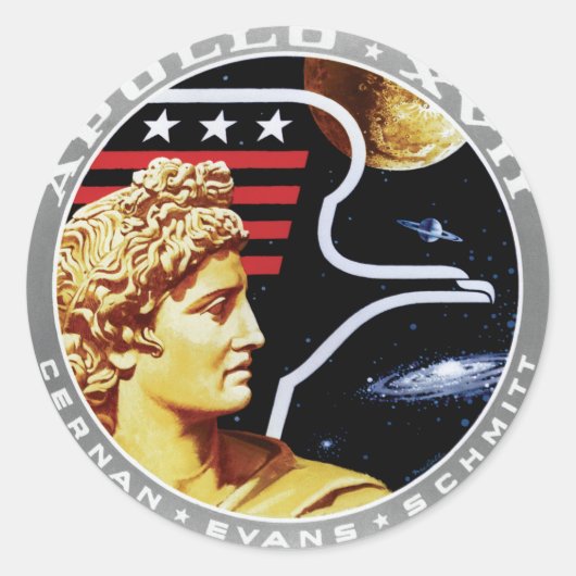 Sticker Rond Logo du patch de mission NASA Apollo 17 (Devant)
