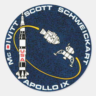Sticker Rond Logo du patch de mission NASA Apollo 9