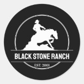 Sticker Rond Logo du ranch pour chevaux pour endiguer la marque (Devant)