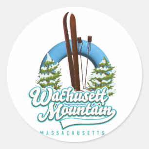 Sticker Rond Logo du ski du Massachusetts de Wachusett Mountain