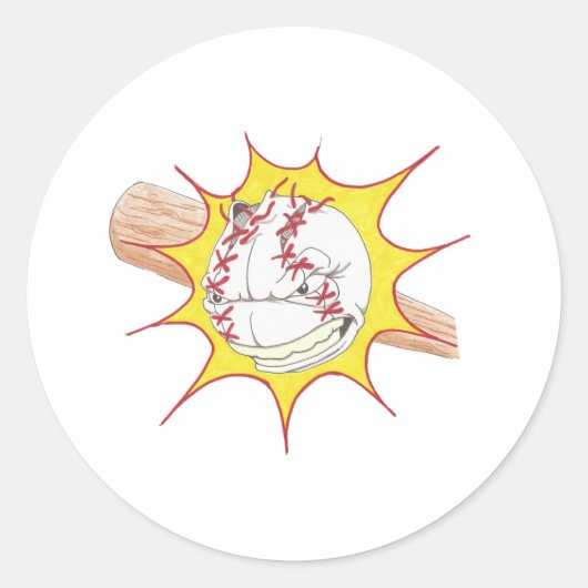 Sticker Rond Logo du softball (Devant)